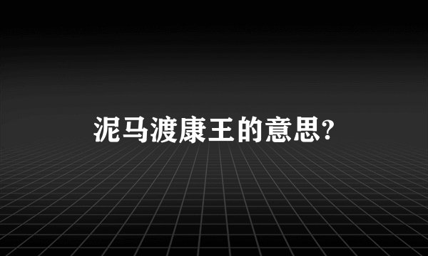 泥马渡康王的意思?