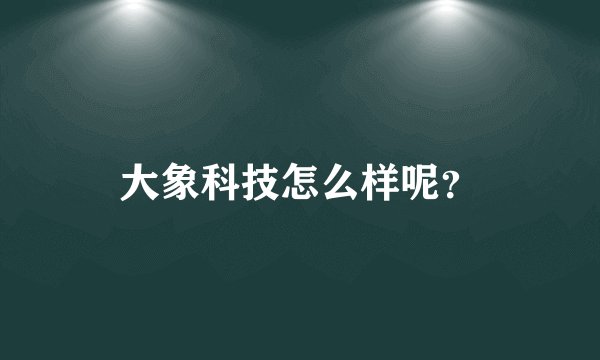 大象科技怎么样呢？