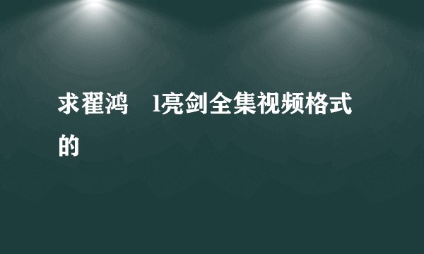 求翟鸿燊l亮剑全集视频格式的