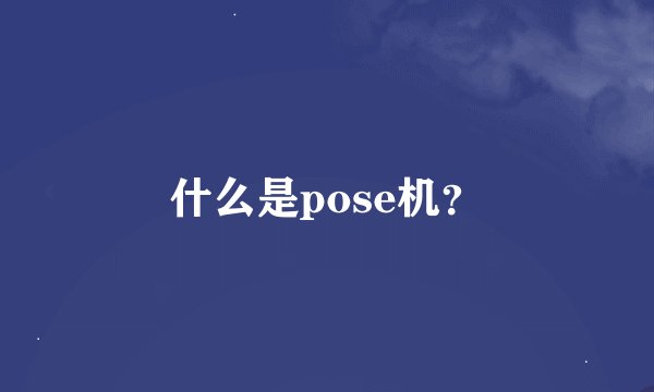 什么是pose机？