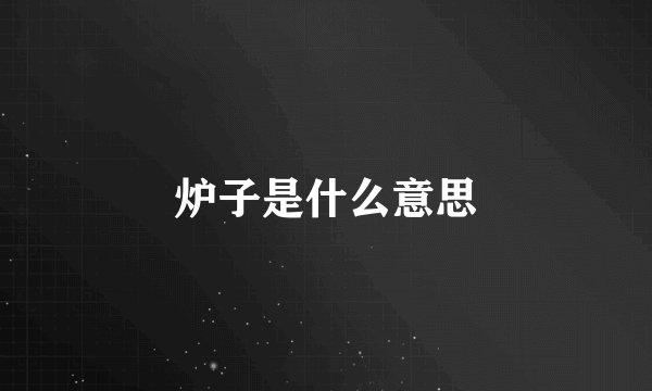 炉子是什么意思