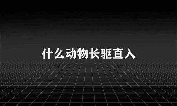 什么动物长驱直入