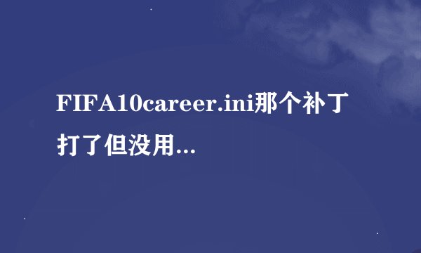 FIFA10career.ini那个补丁打了但没用啊，怎么办