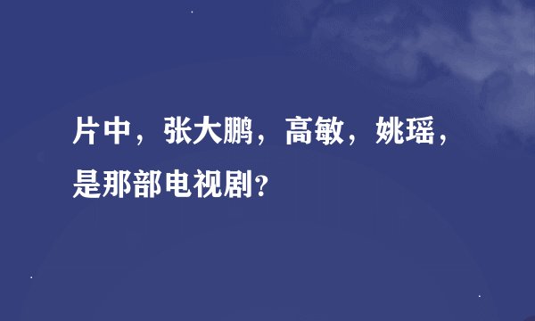 片中,张大鹏,高敏,姚瑶,是那部电视剧?