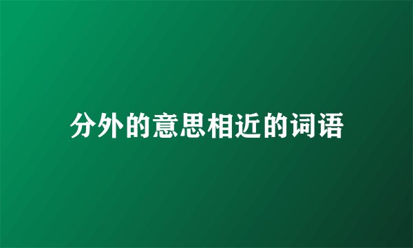 分外的意思相近的词语