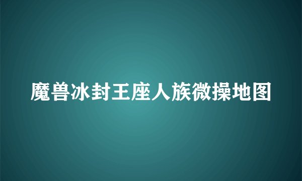 魔兽冰封王座人族微操地图