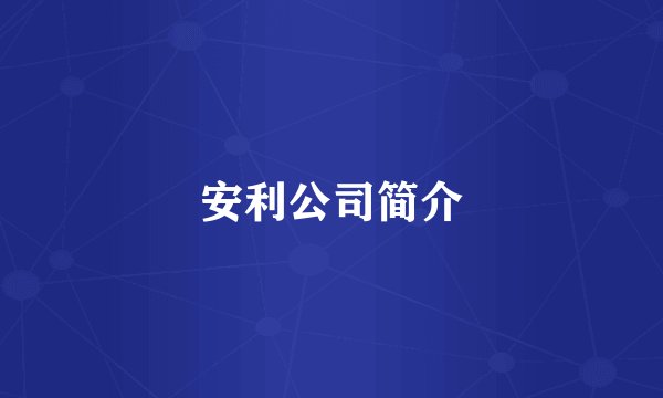安利公司简介