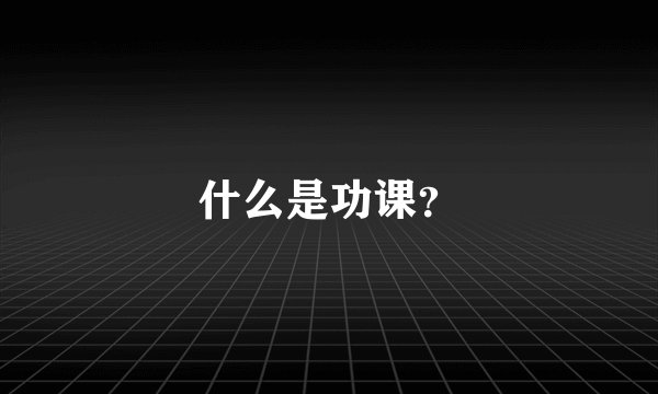 什么是功课？