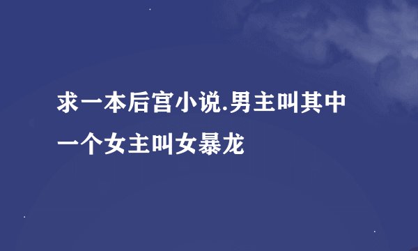 求一本后宫小说.男主叫其中一个女主叫女暴龙