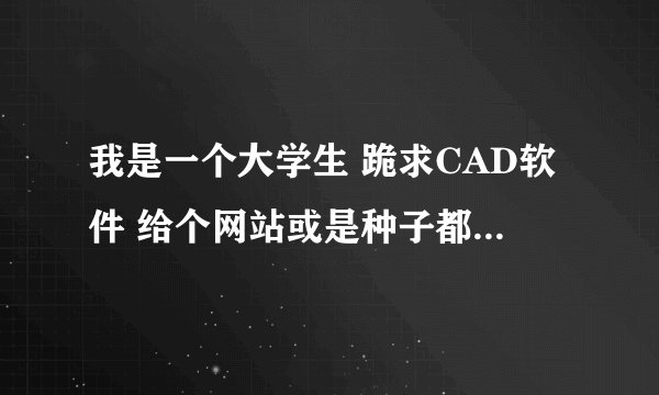 我是一个大学生 跪求CAD软件 给个网站或是种子都行 下载好多都不能用 最好是免安装版