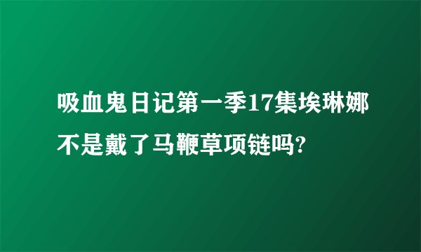 吸血鬼日记第一季17集埃琳娜不是戴了马鞭草项链吗?