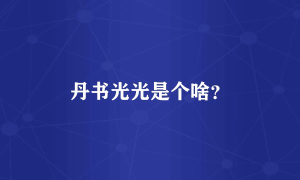 丹书光光是个啥？