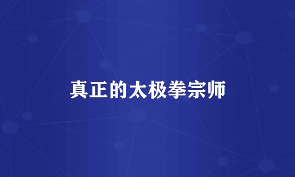 真正的太极拳宗师