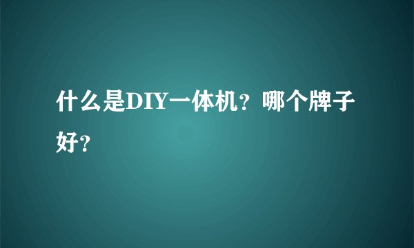 什么是DIY一体机？哪个牌子好？