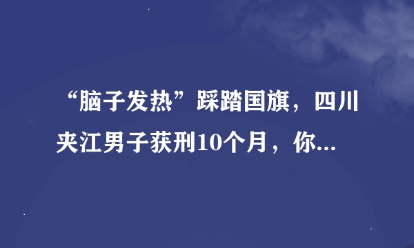 “脑子发热”踩踏国旗，四川夹江男子获刑10个月，你觉得这判决合理吗？
