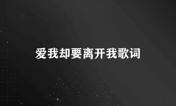 爱我却要离开我歌词