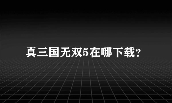 真三国无双5在哪下载？