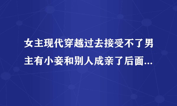 女主现代穿越过去接受不了男主有小妾和别人成亲了后面男主当了太子是哪部小说