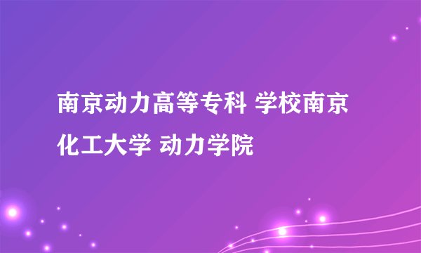南京动力高等专科 学校南京化工大学 动力学院