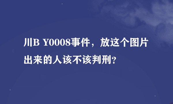 川B Y0008事件，放这个图片出来的人该不该判刑？