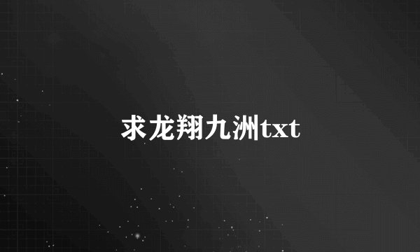 求龙翔九洲txt
