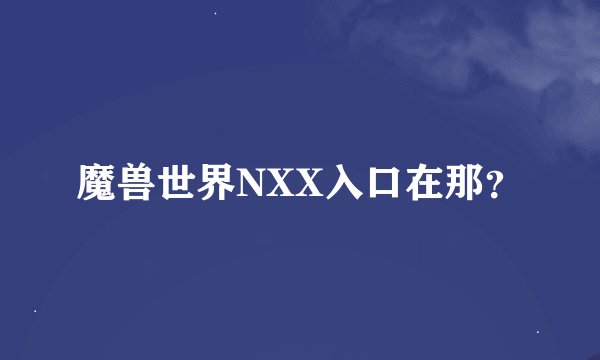 魔兽世界NXX入口在那？
