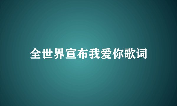 全世界宣布我爱你歌词