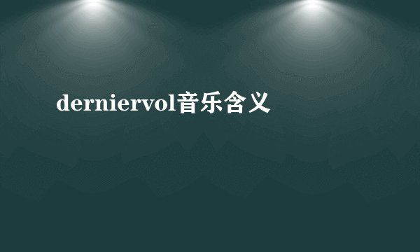 derniervol音乐含义