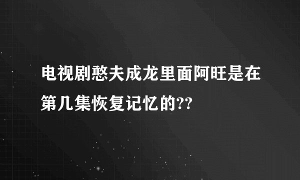 电视剧憨夫成龙里面阿旺是在第几集恢复记忆的??