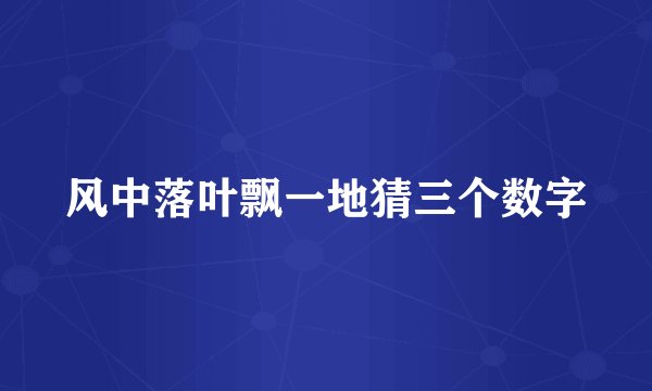 风中落叶飘一地猜三个数字