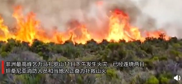 非洲最高峰发生大火，造成火灾的原因是什么？