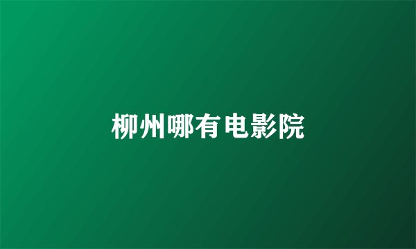 柳州哪有电影院