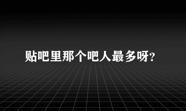 贴吧里那个吧人最多呀？