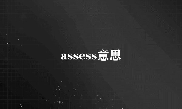 assess意思
