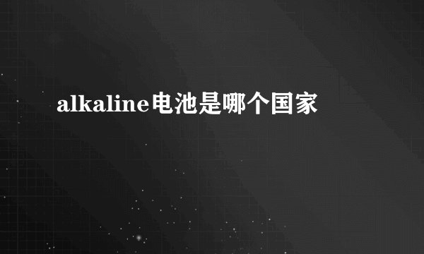 alkaline电池是哪个国家
