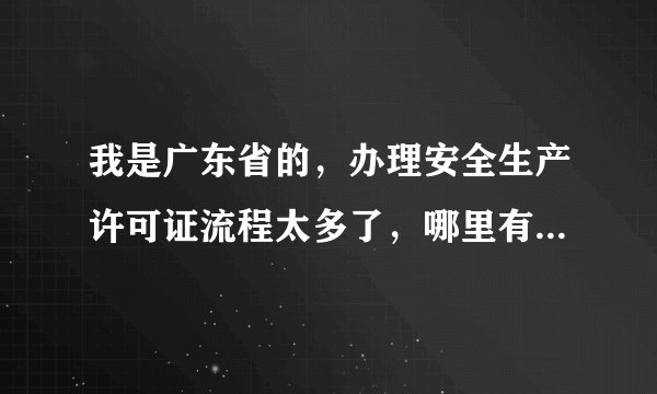 我是广东省的，办理安全生产许可证流程太多了，哪里有代办安全生产许可证？