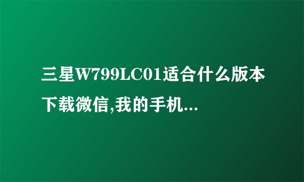 三星W799LC01适合什么版本下载微信,我的手机总是显示文本太大无法下载