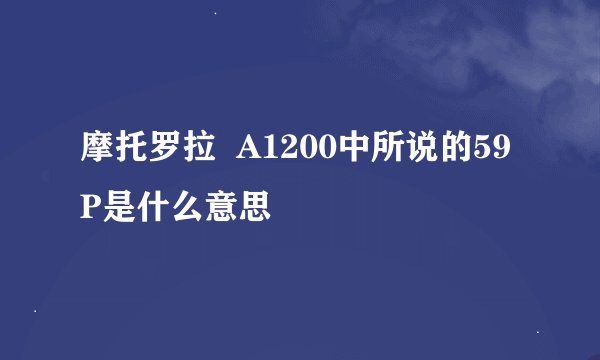 摩托罗拉  A1200中所说的59P是什么意思