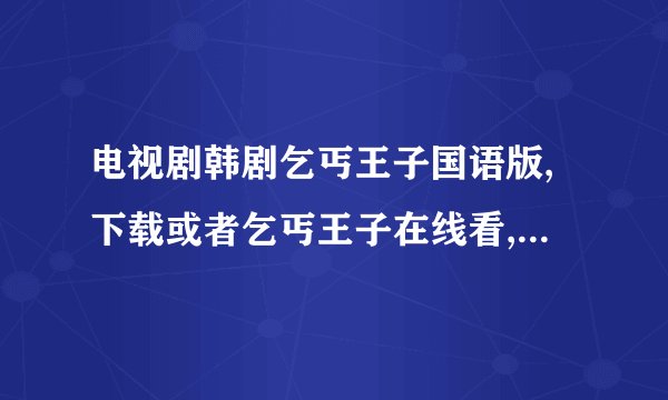 电视剧韩剧乞丐王子国语版,下载或者乞丐王子在线看,剧情介绍?