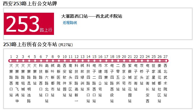 西安254公交车路线