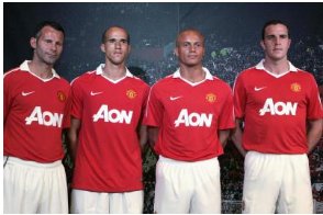 曼联新球衣上的Aon是什么意思？