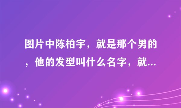 图片中陈柏宇，就是那个男的，他的发型叫什么名字，就是发脚的地方剪成那样的