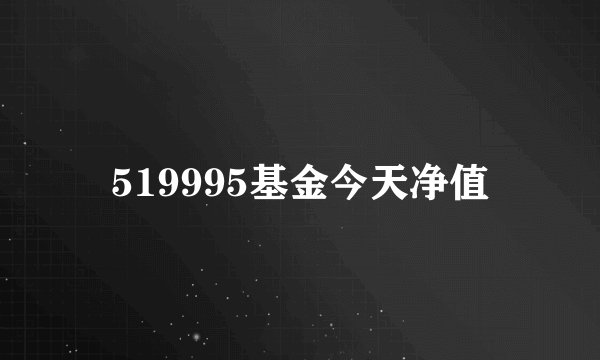 519995基金今天净值