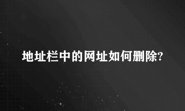 地址栏中的网址如何删除?