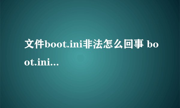 文件boot.ini非法怎么回事 boot.ini非法的解决办法