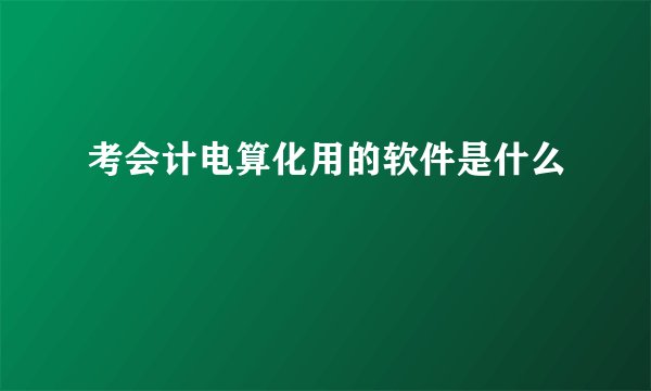 考会计电算化用的软件是什么