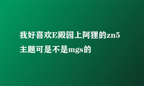 我好喜欢E殿园上阿狸的zn5主题可是不是mgs的