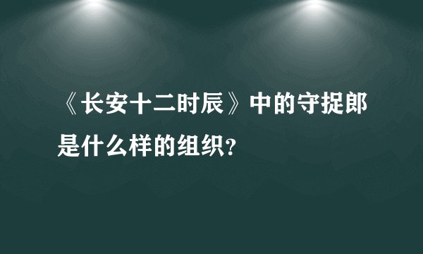 《长安十二时辰》中的守捉郎是什么样的组织？