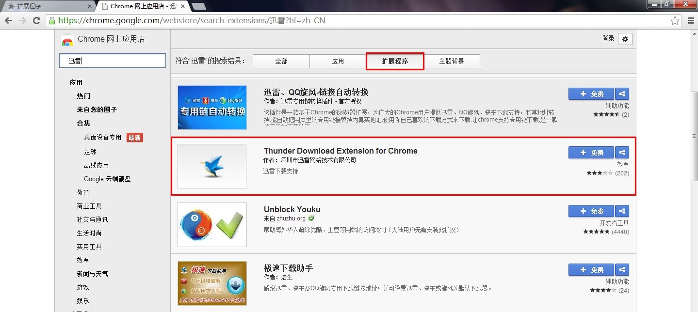 谷歌浏览器如何使用迅雷下载