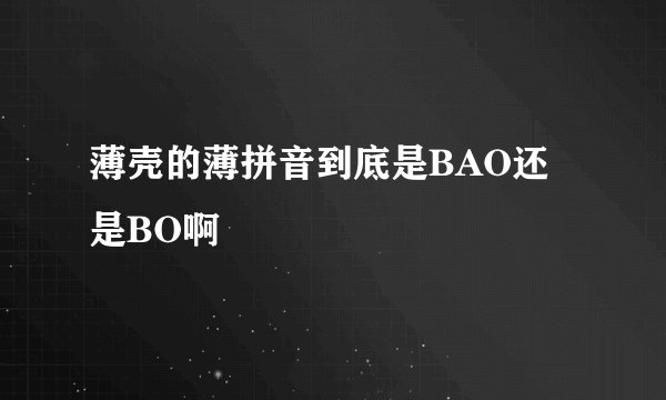 薄壳的薄拼音到底是BAO还是BO啊